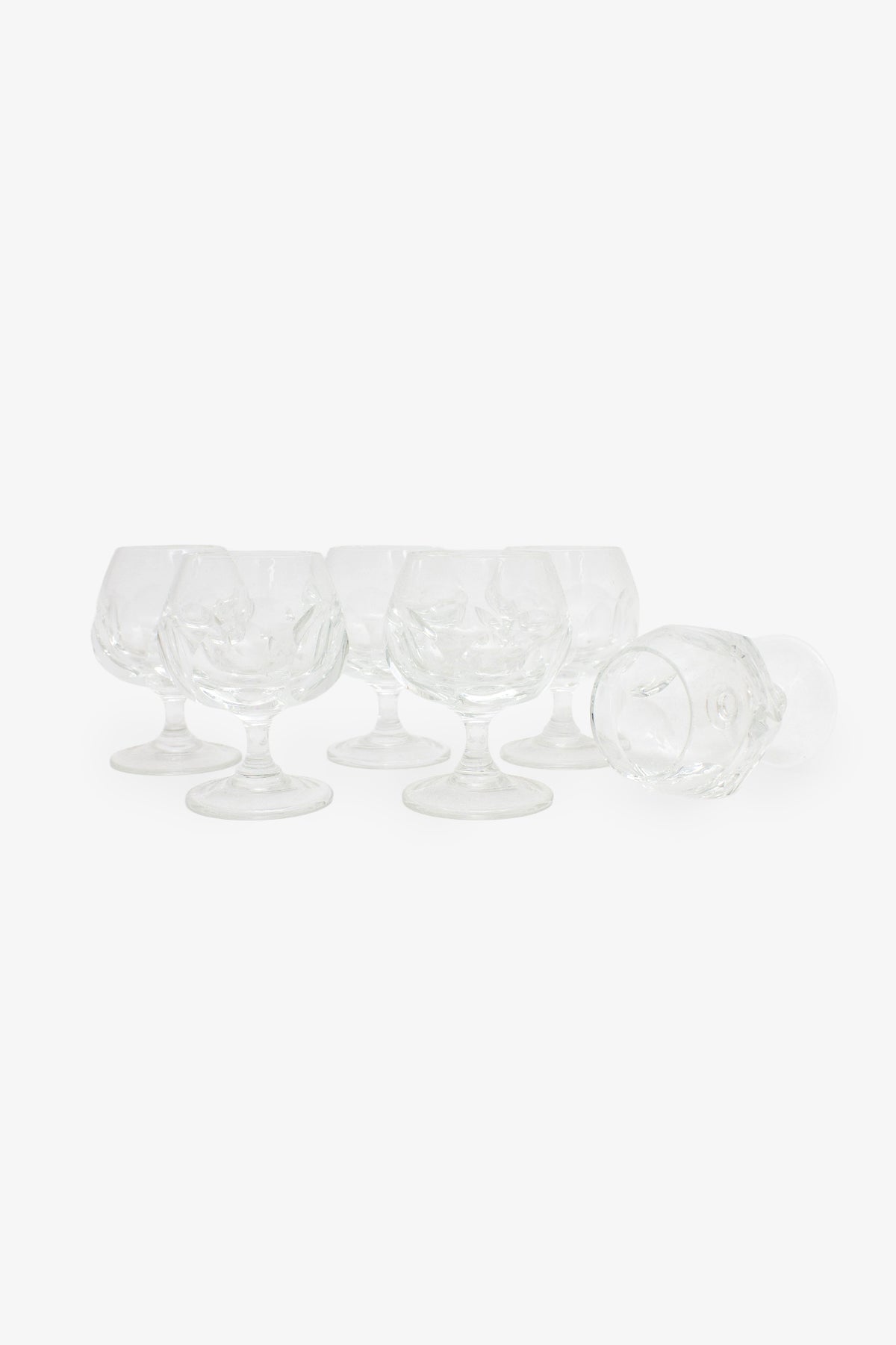 Set van 5 vintage kristallen likeur/prosecco glazen
