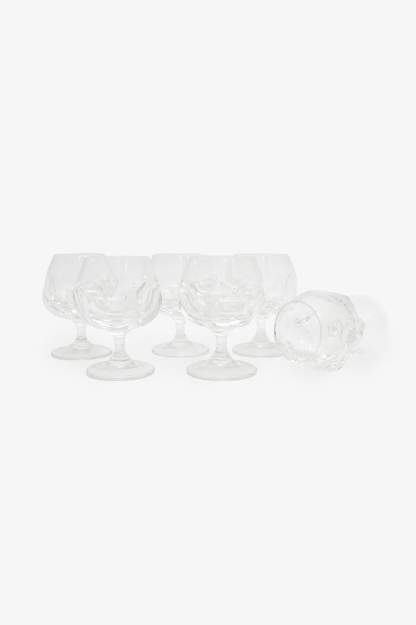 Set van 5 vintage kristallen likeur/prosecco glazen