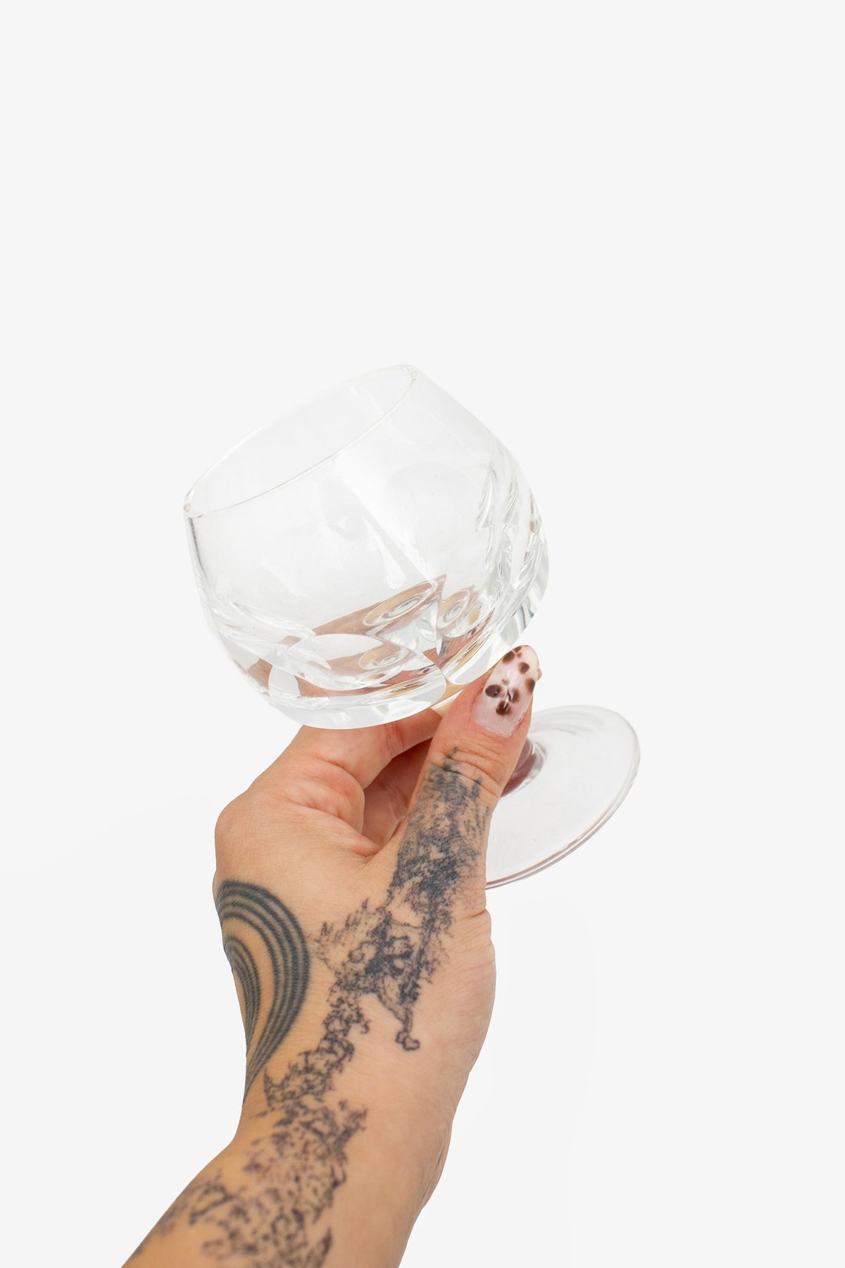 Set van 5 vintage kristallen likeur/prosecco glazen