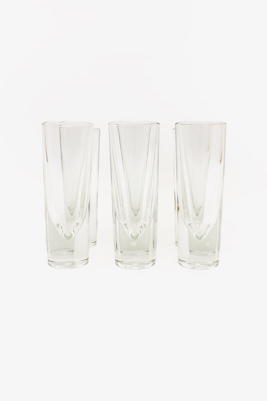 Set van 6 kristallen 80’s Carlo Moretti longdrink bullet glazen