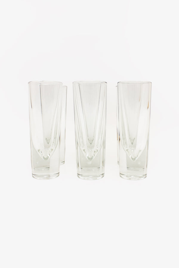Set van 6 kristallen 80’s Carlo Moretti longdrink bullet glazen