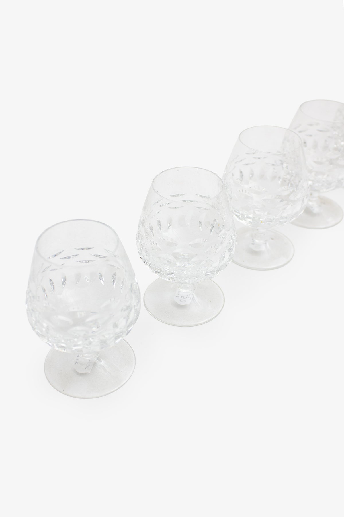 Set van 6 vintage kristallen gefacetteerde likeur glazen