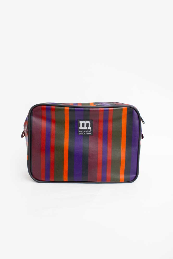 Set van 2 gekleurde gestreepte Marimekko toilettassen