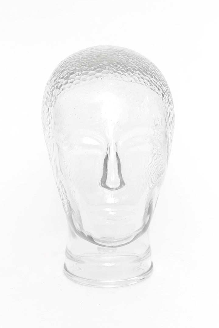 Seventies beeld hoofd van glas vintage