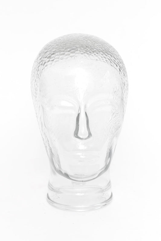 Seventies beeld hoofd van glas vintage
