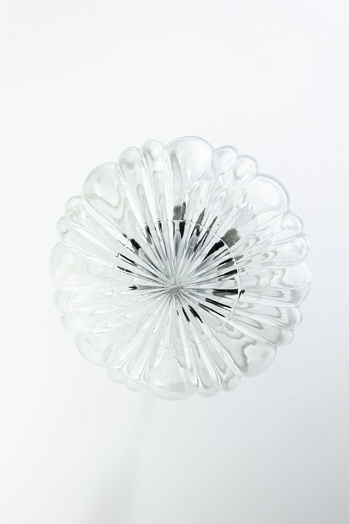Seventies hanglamp met glazen bol en kunststof cilinder