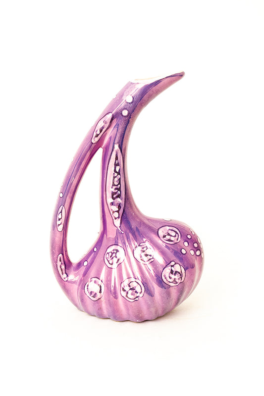 Sierlijke vintage lila vaas van keramiek - Albania Ceramics 102