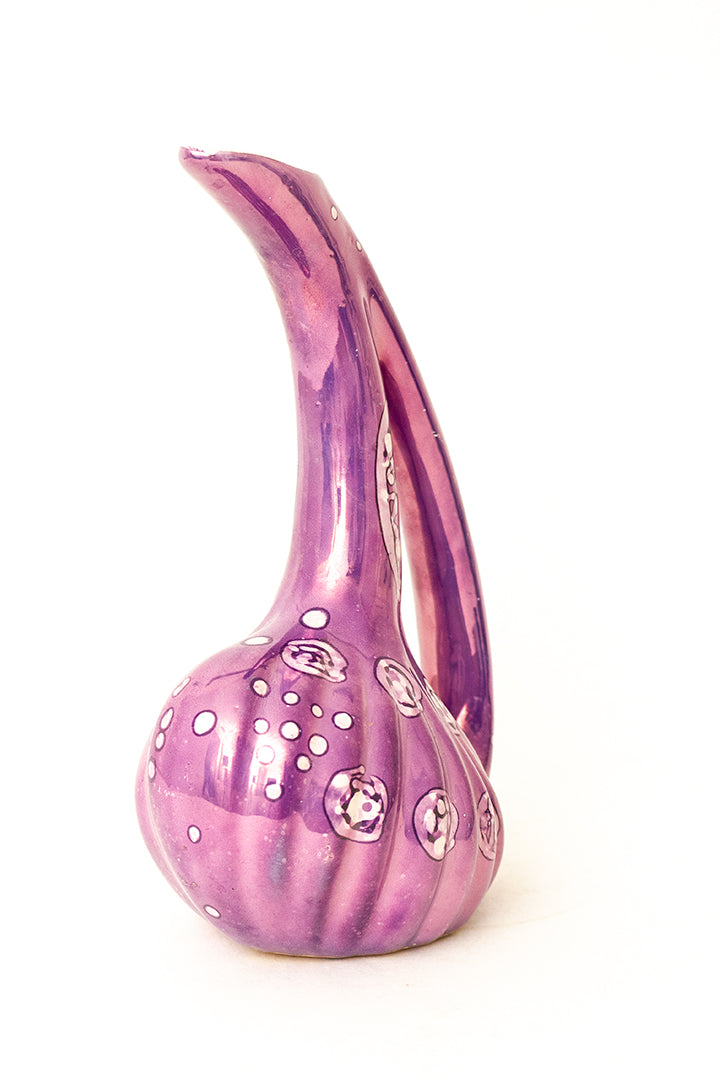 Sierlijke vintage lila vaas van keramiek - Albania Ceramics 102