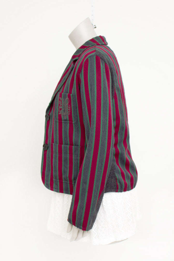 Sonia Rykiel jasje met grijze, rode en groene strepen
