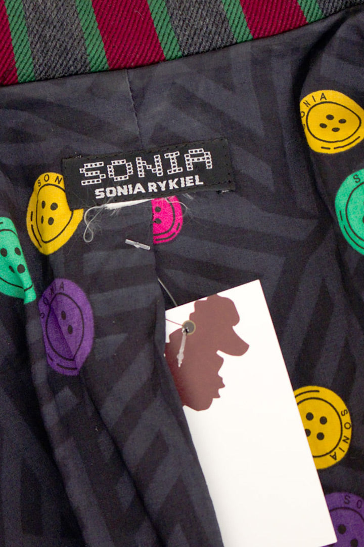 Sonia Rykiel jasje met grijze, rode en groene strepen
