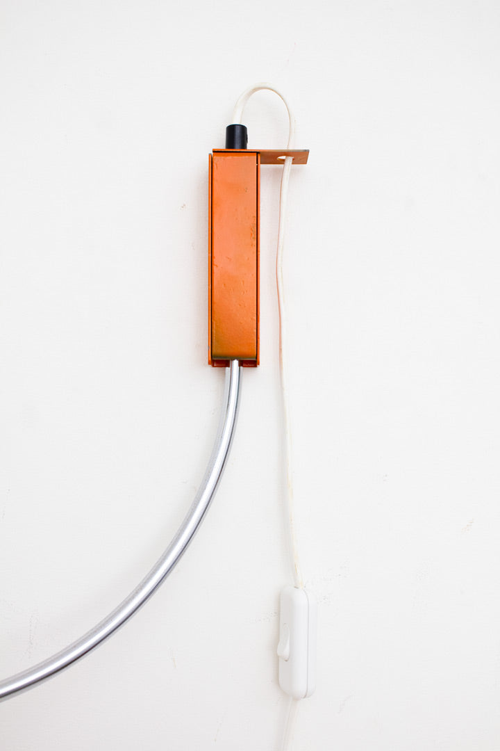 Vintage Herda Space-Age wandlamp oranje bol