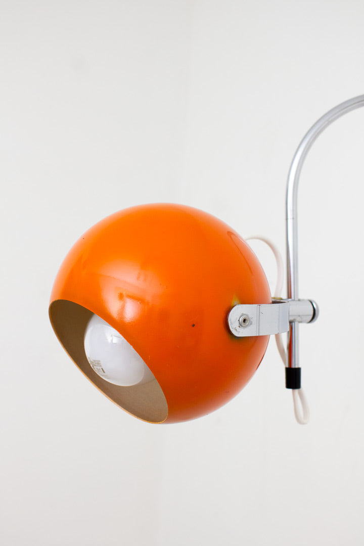 Vintage Herda Space-Age wandlamp oranje bol