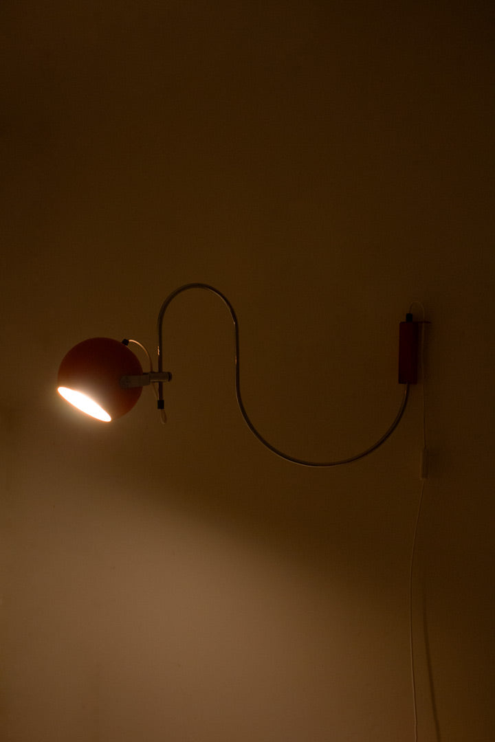 Vintage Herda Space-Age wandlamp oranje bol