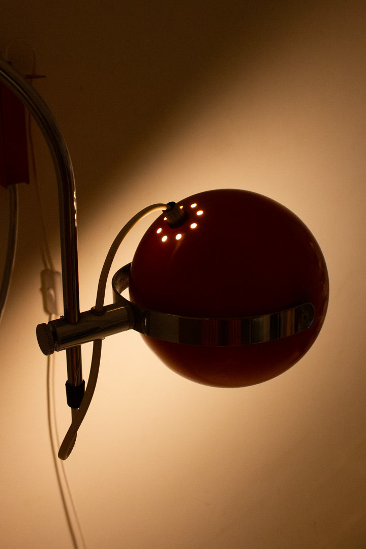Vintage Herda Space-Age wandlamp oranje bol