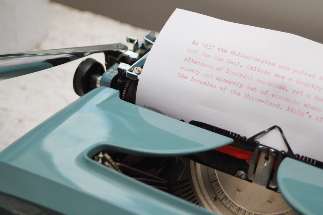 Pastelturquoise typemachine Remington Ten Forty