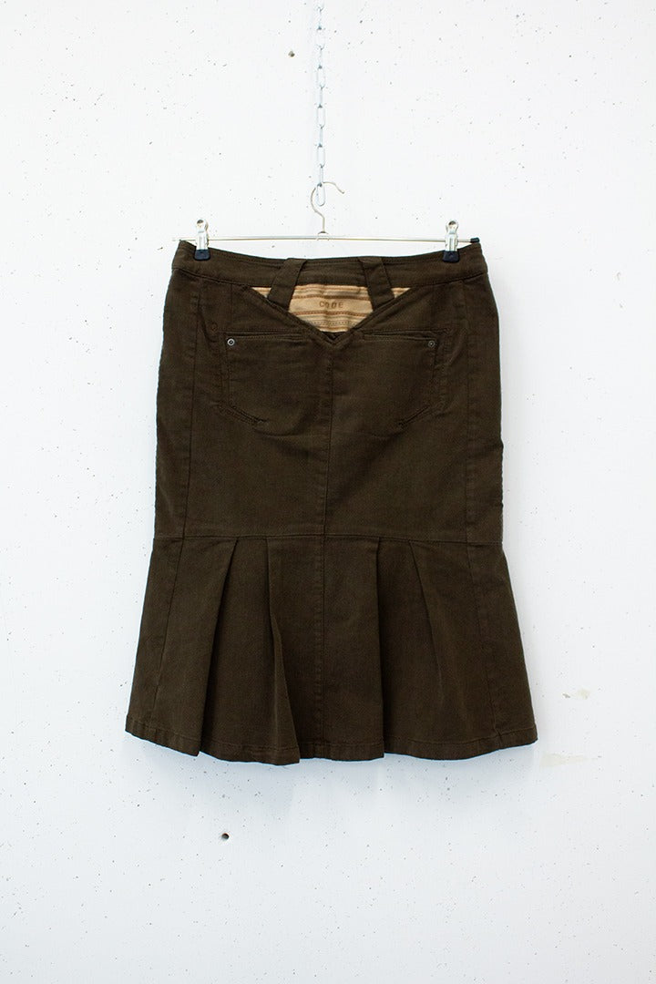 Sportmax Code legergroene denim klokkende rok