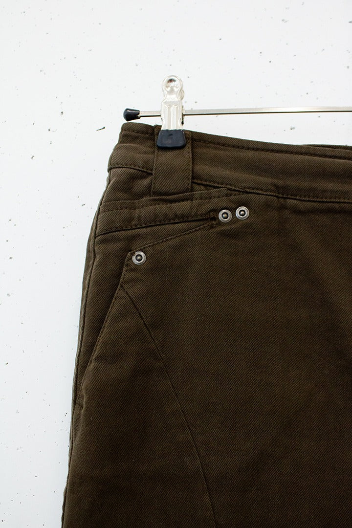 Sportmax Code legergroene denim klokkende rok