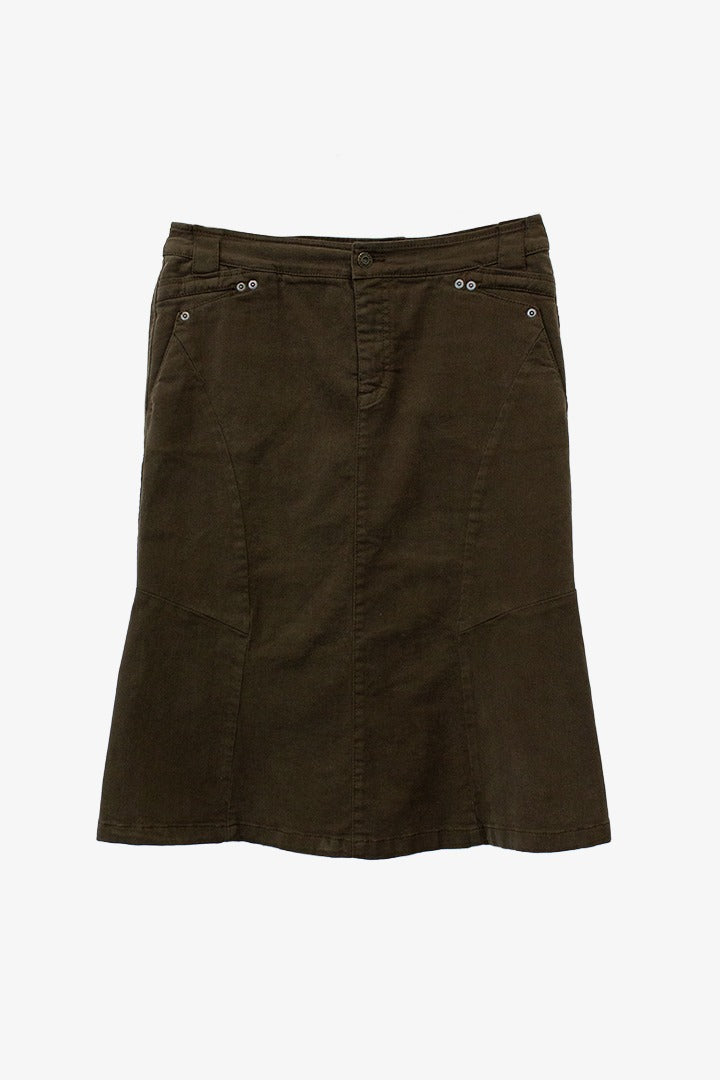 Sportmax Code legergroene denim klokkende rok