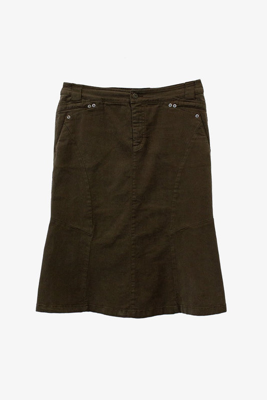 Sportmax Code legergroene denim klokkende rok