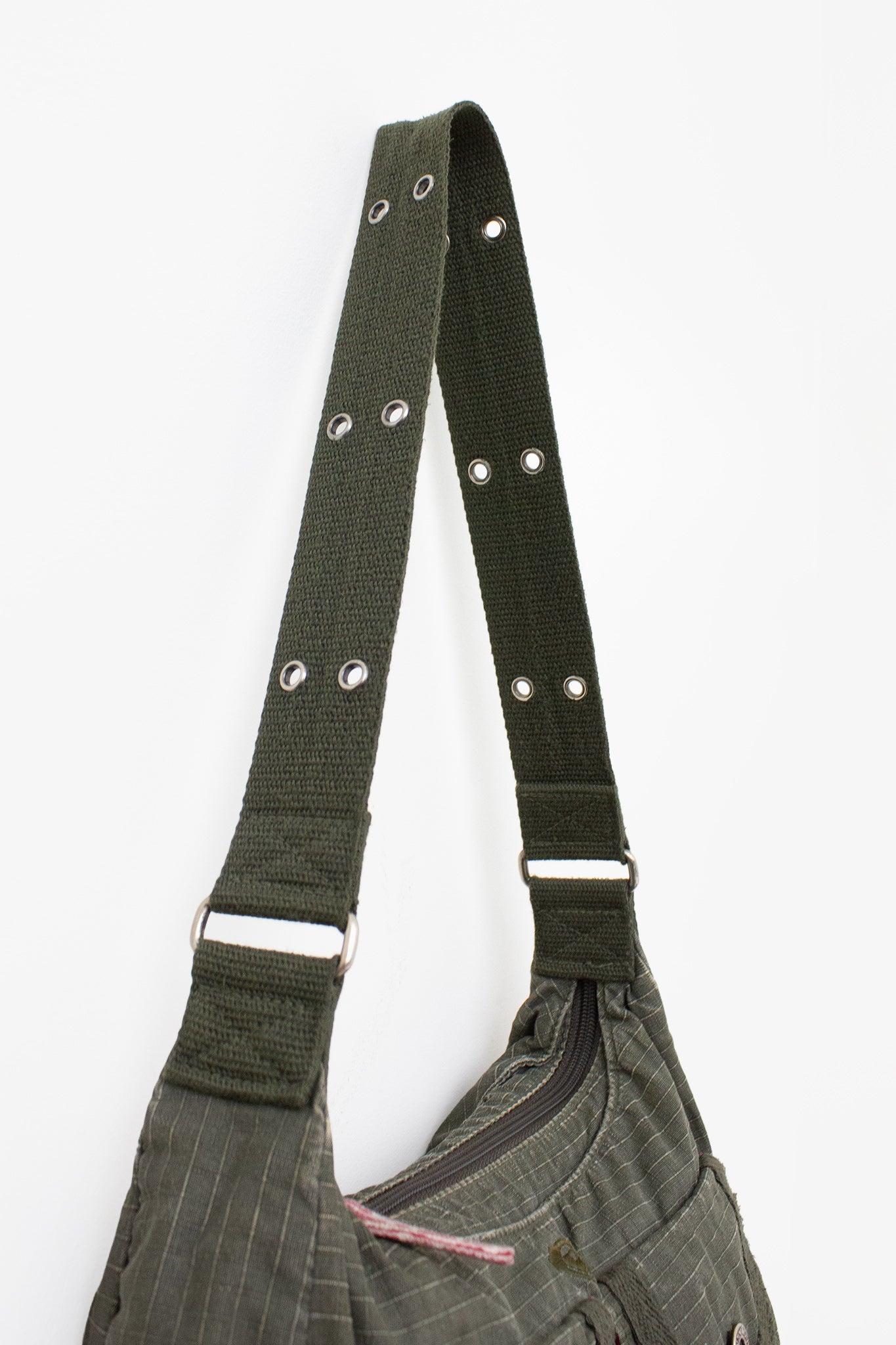 Grijs-groen stoffen Y2K schoudertasje Roxy