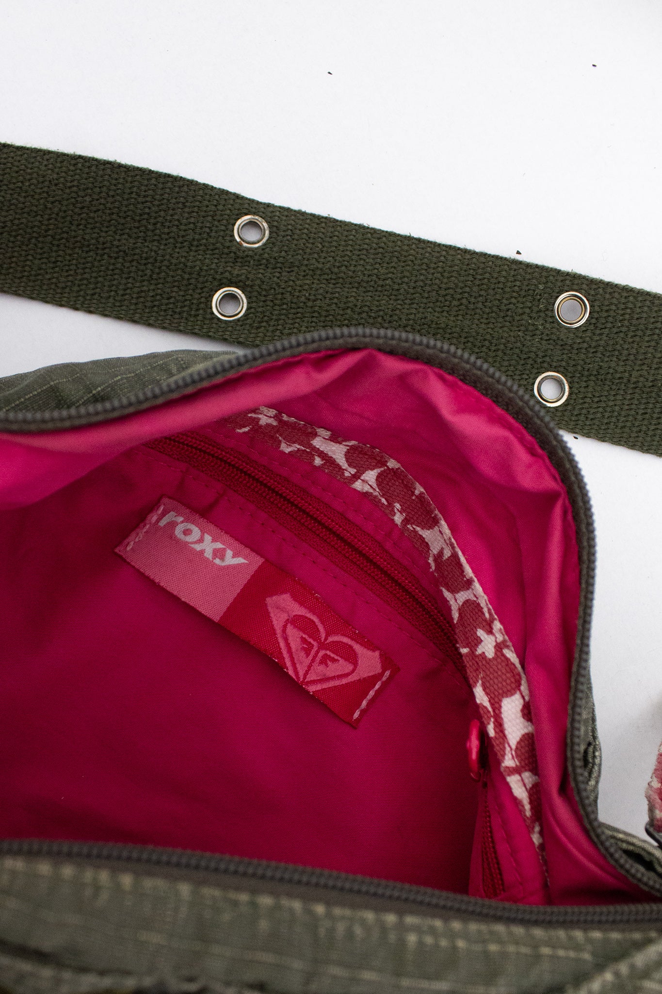 Grijs-groen stoffen Y2K schoudertasje Roxy