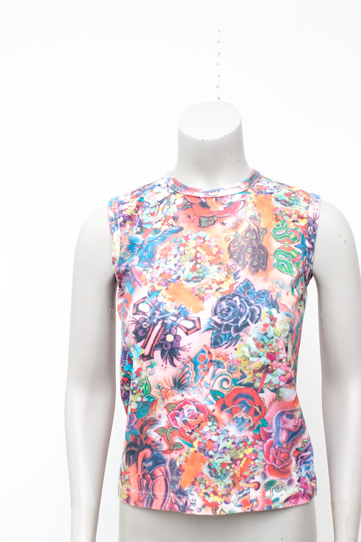 Tattoo tanktop met rozen Comme des Garçons 2003