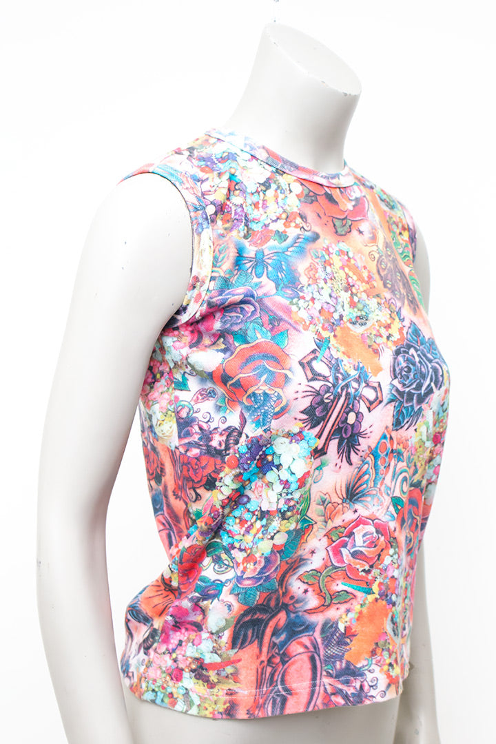 Tattoo tanktop met rozen Comme des Garçons 2003