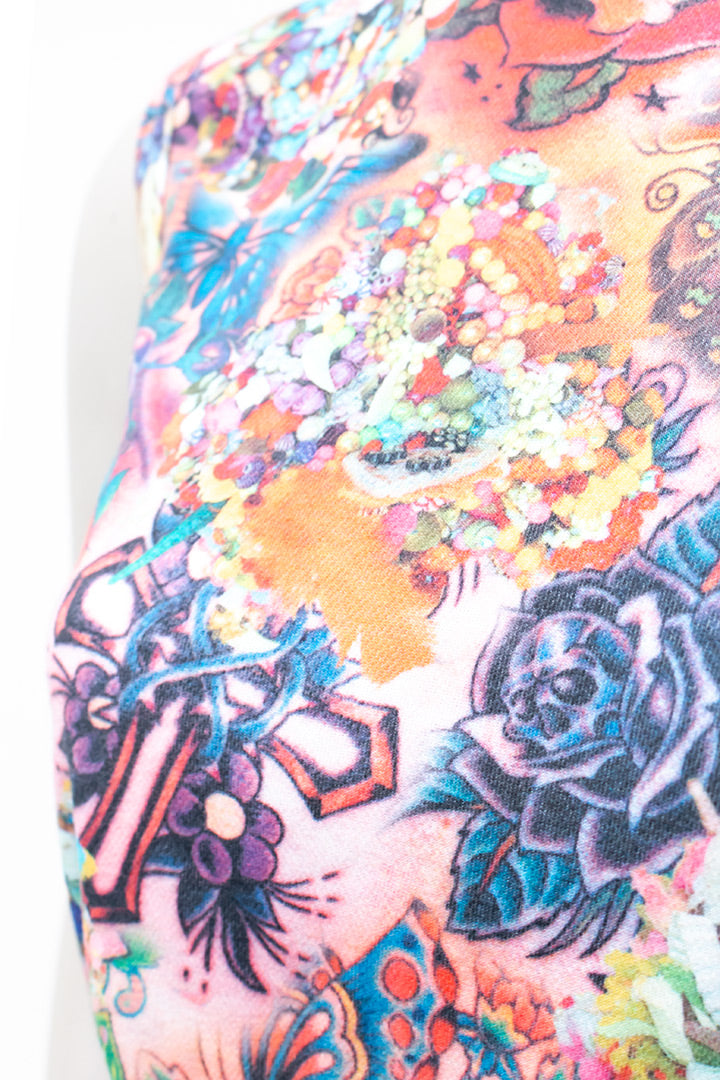 Tattoo tanktop met rozen Comme des Garçons 2003