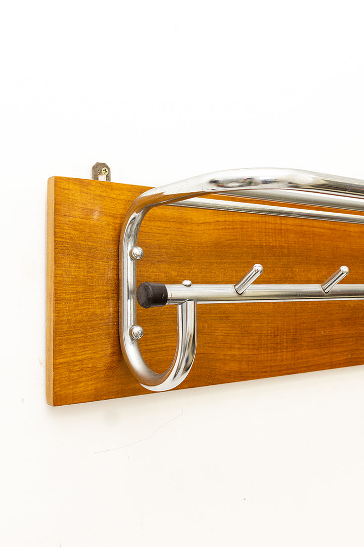 Teakfineer vintage wandkapstok uit de jaren 60