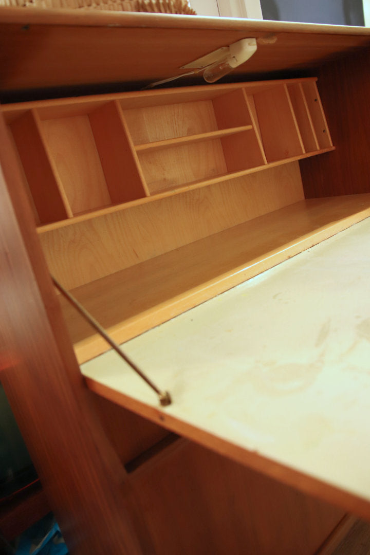 Teakhouten jaren 60 secretaire wandkast wandmeubel
