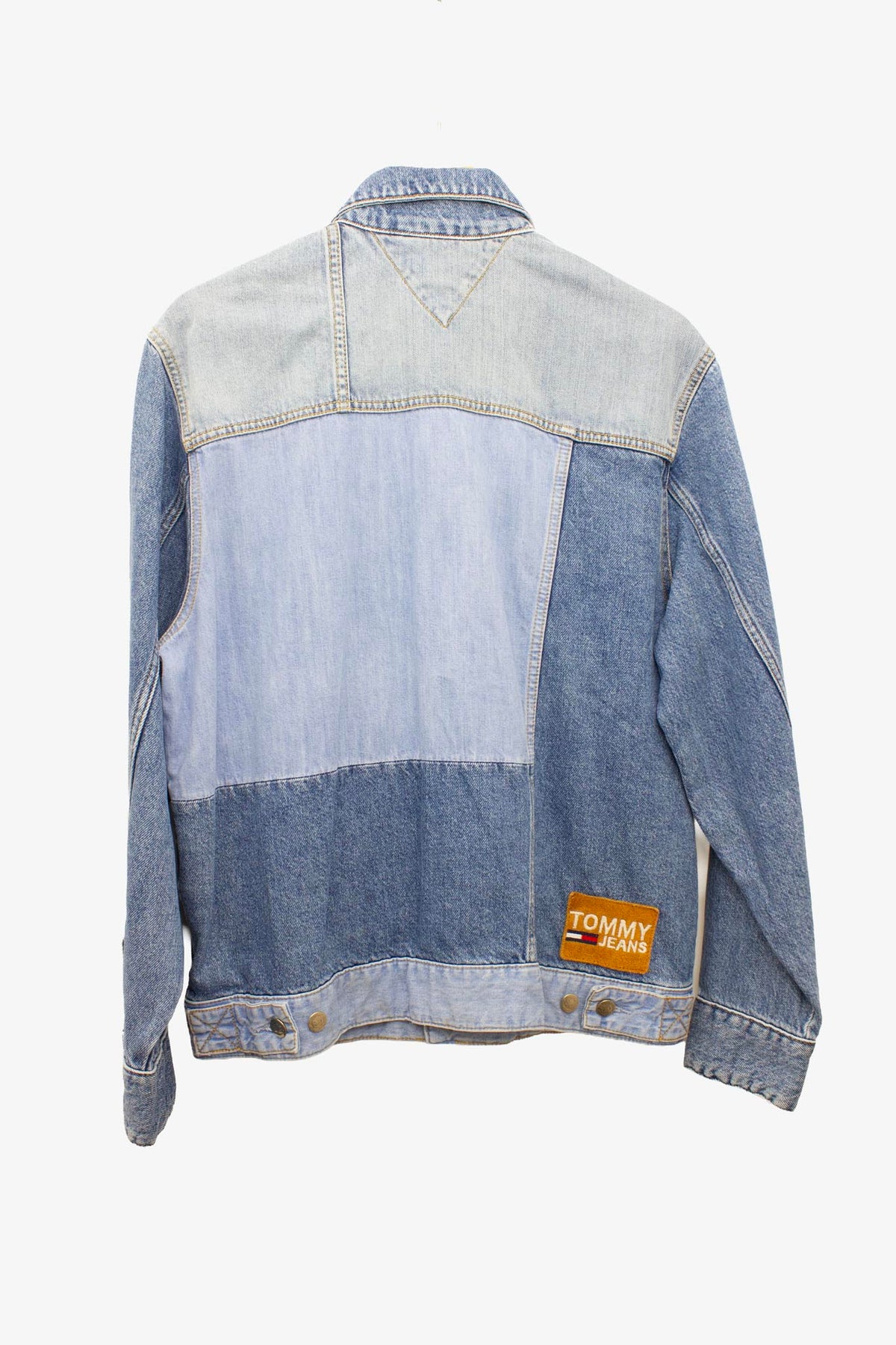 Tommy Hilfiger lichte denim spijkerjas met contrast vlakken