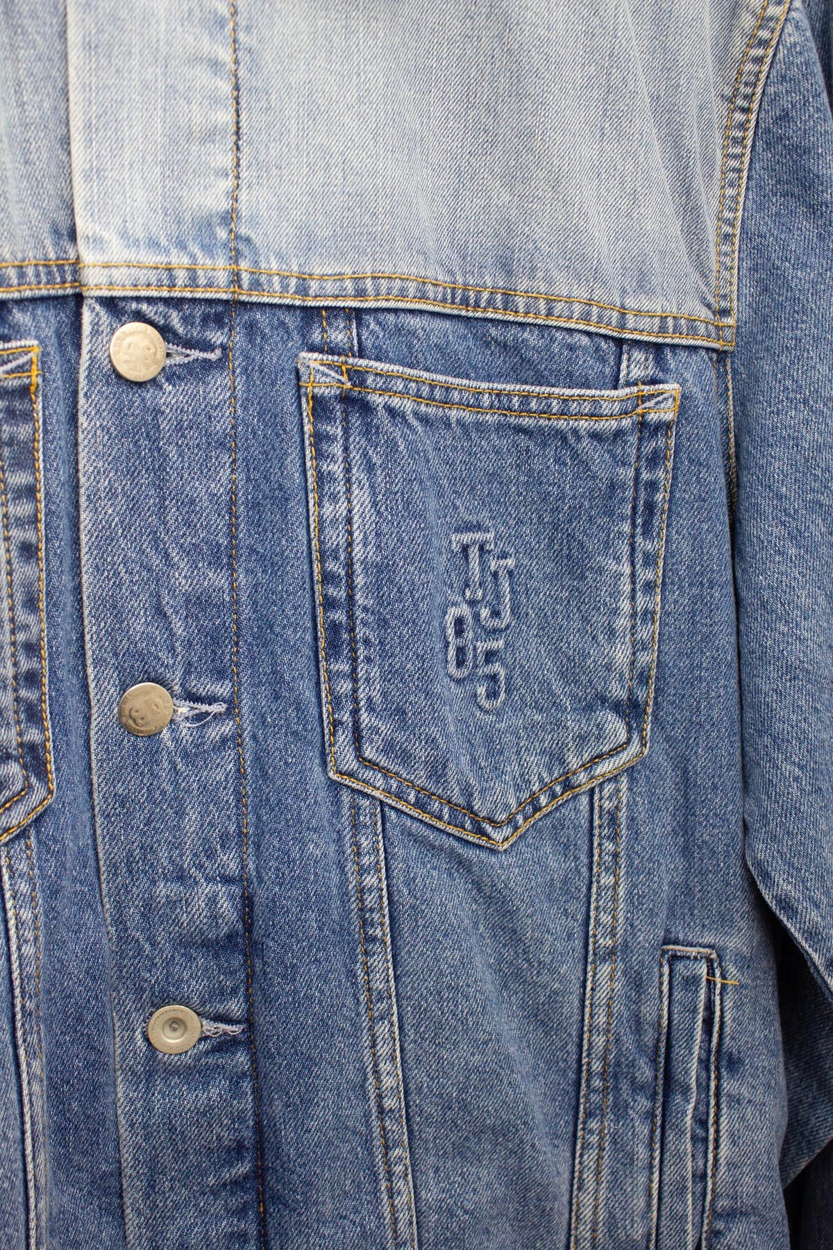 Tommy Hilfiger lichte denim spijkerjas met contrast vlakken