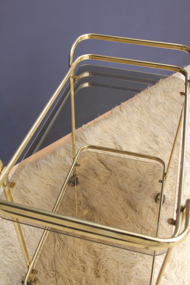 Trolley goud bar cart theewagen met glas