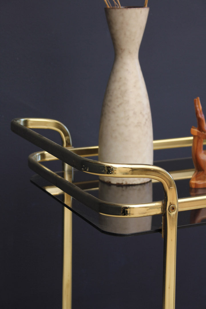 Trolley goud bar cart theewagen met glas