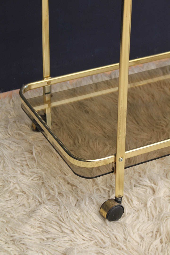 Trolley goud bar cart theewagen met glas