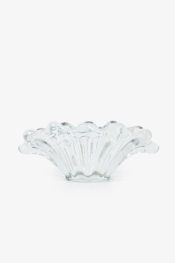 Vannes le Chatel 1960 langwerpige art glass uranium glazen schaal