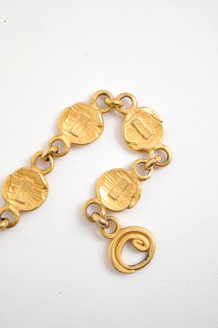Vergulde armband met zonnetjes vintage