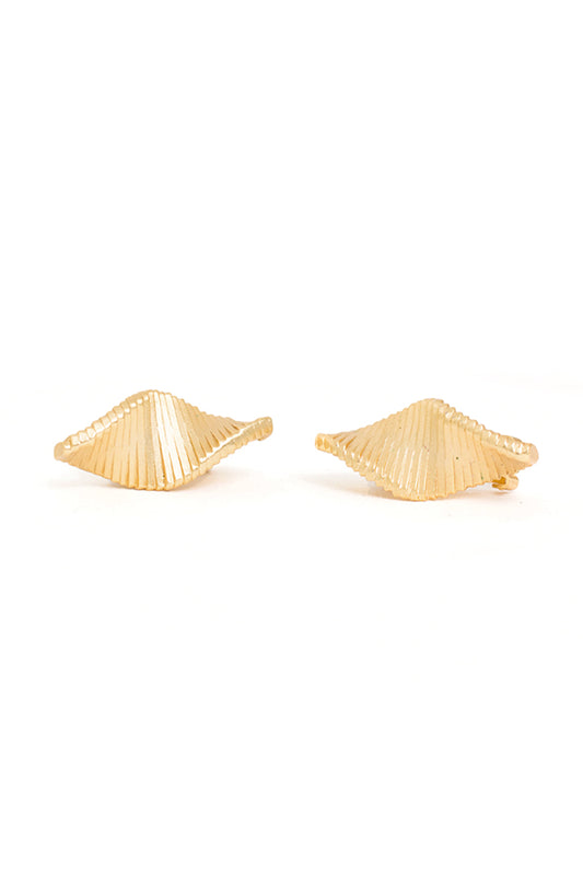 Vergulde clip-on oorbellen twist jaren 80 Claude Montana