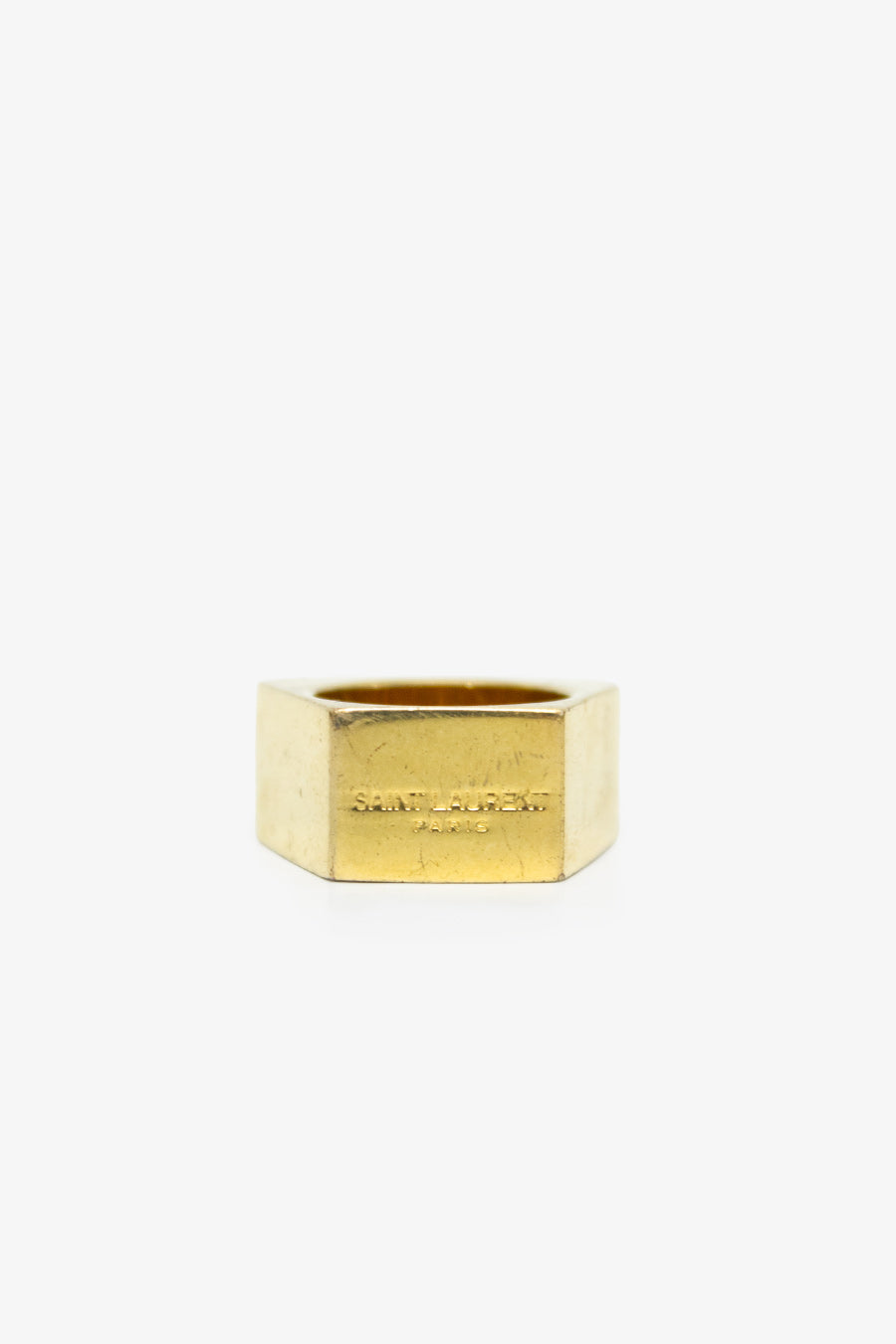 Vergulde Color Block ring met groen emaille Saint Laurent