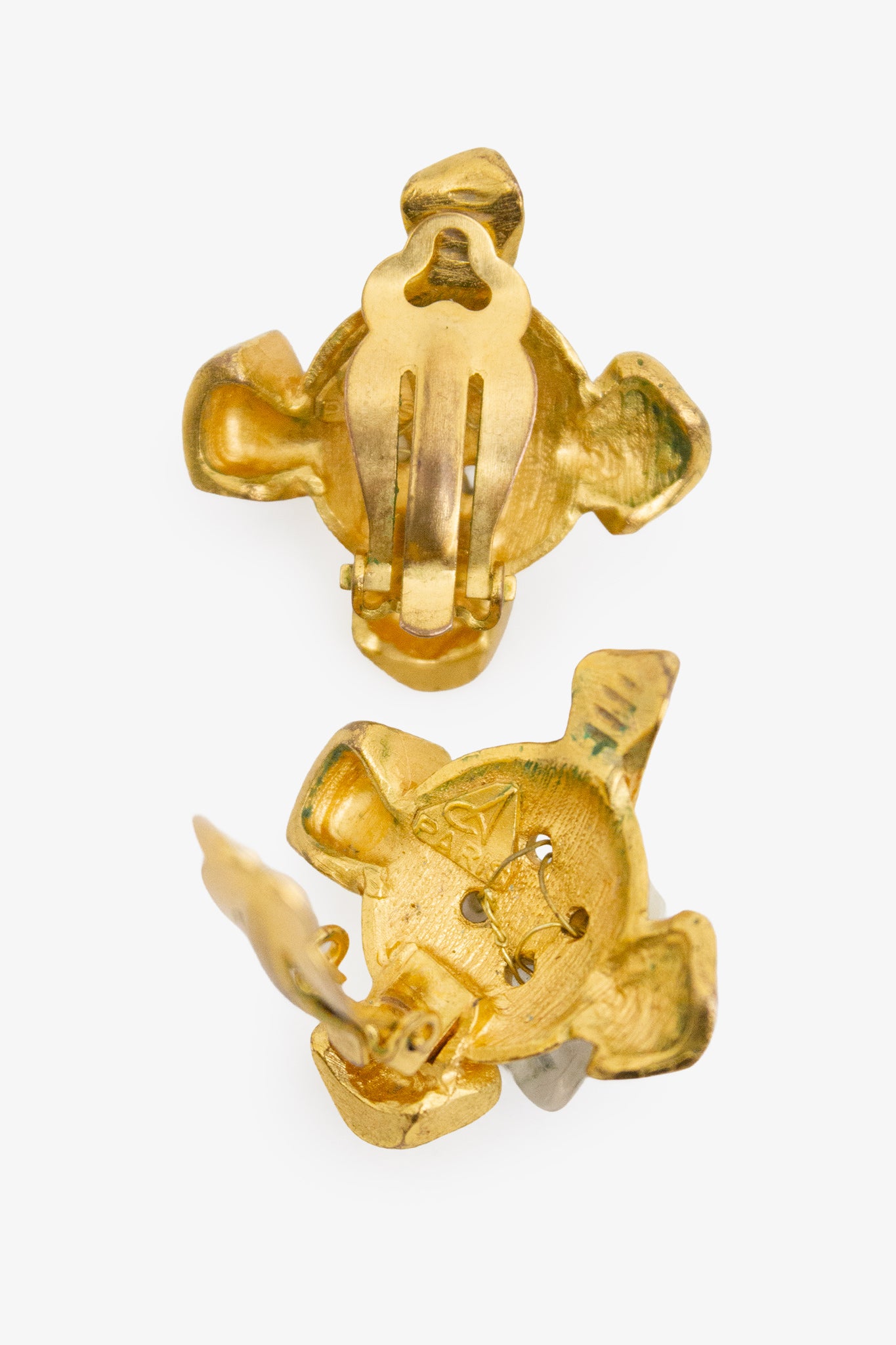 Vintage vergulde oorclips Antigona Paris