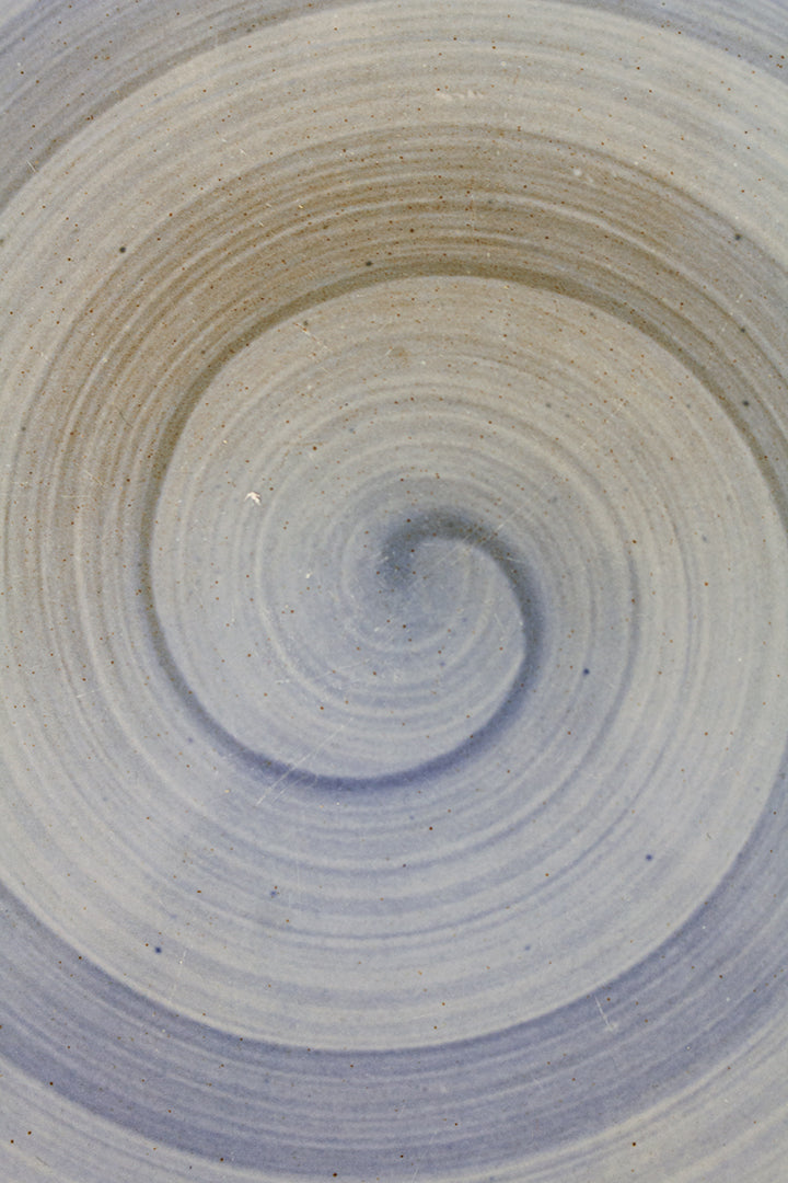 Vintage 15-delig keramieken servies met blauwe swirls