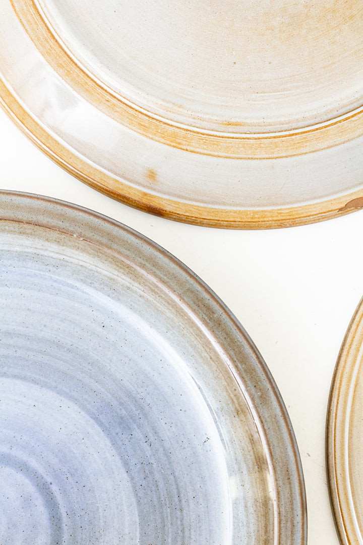 Vintage 15-delig keramieken servies met blauwe swirls