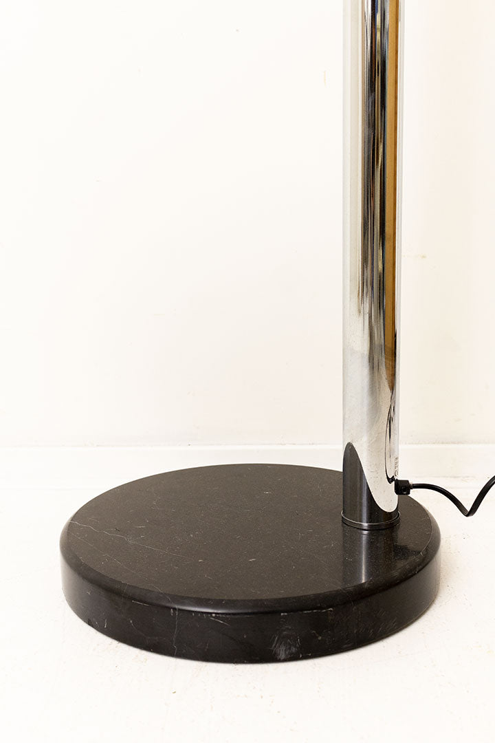 Vintage Arco booglamp met 5 verchroomde armen in zwarte marmeren voet