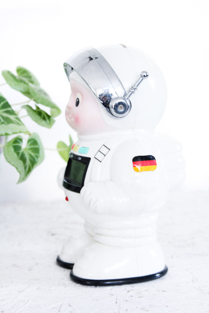 Vintage Astronaut spaarpot / wekker