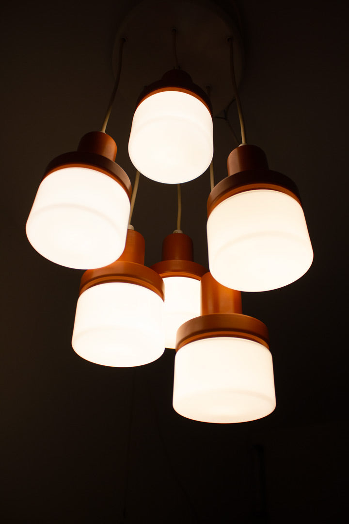Vintage Cascade pendant lamp met 6 lampen