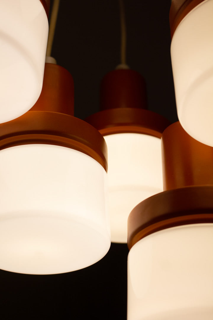 Vintage Cascade pendant lamp met 6 lampen