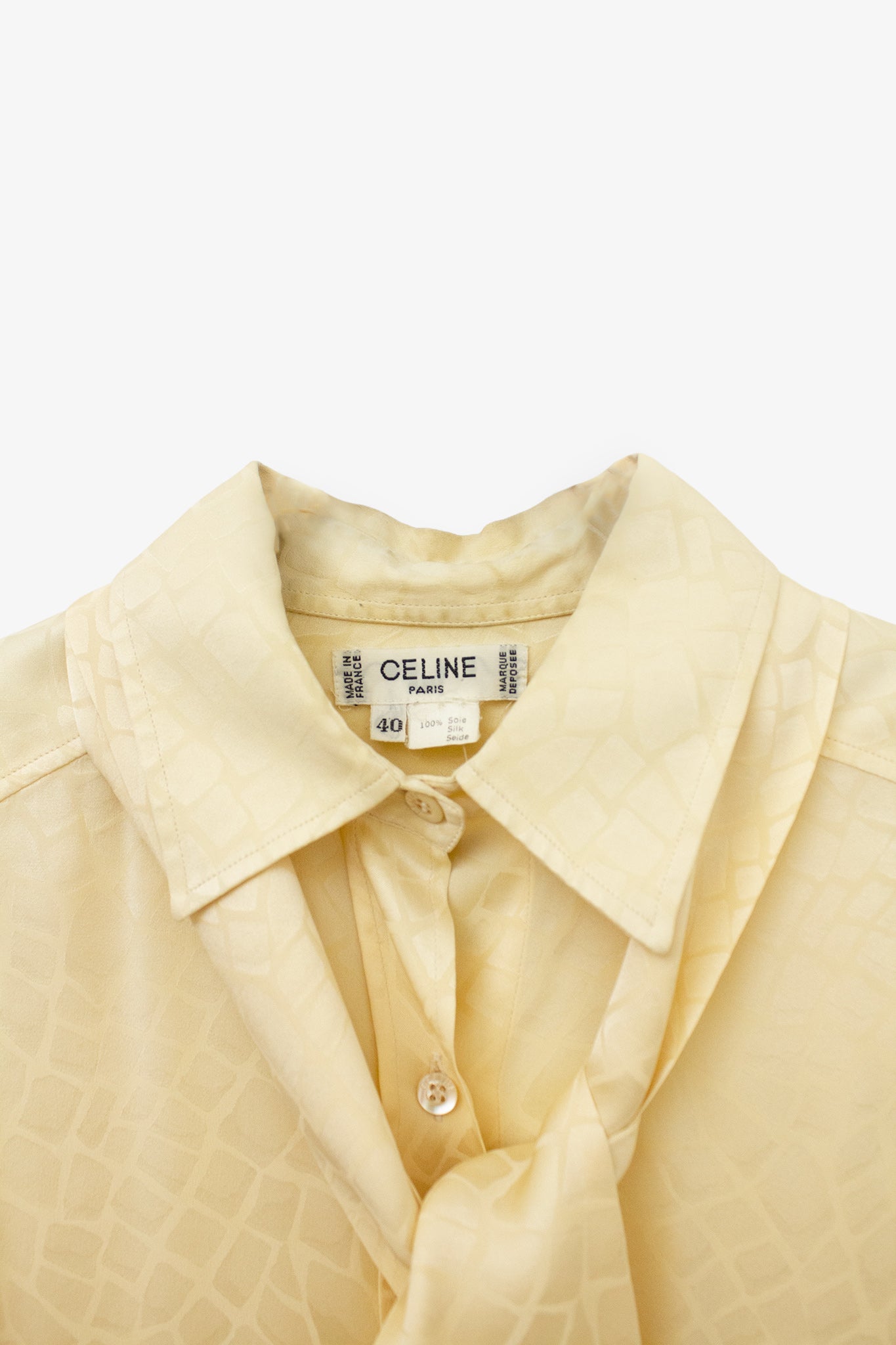 Vintage Celine Paris zijden blouse + sjaaltje
