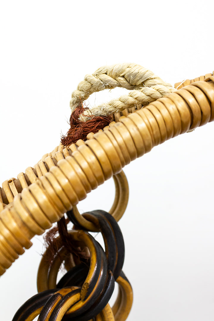 Vintage Celine wieg van gevlochten rotan