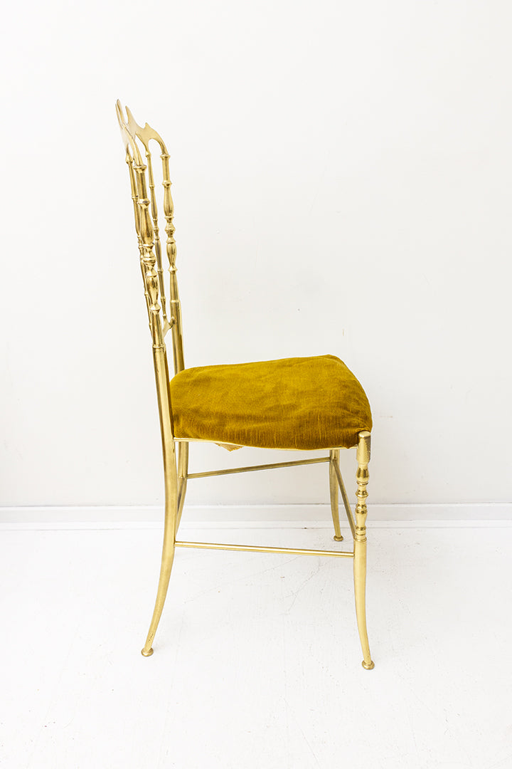 Vintage Chiavari messing stoel Giuseppe Gaetano Descalzi jaren 50