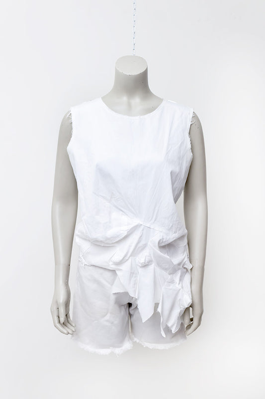 Vintage Comme des Garçons top van wit katoen met ingezette sterren